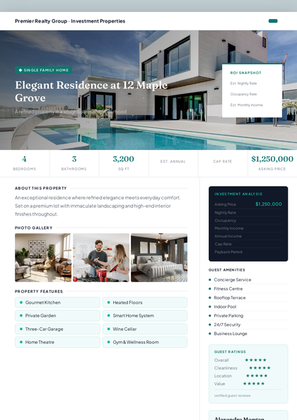 Airbnb Rental Flyer real estate brochure template, a flyer layout made with ListifyPDF