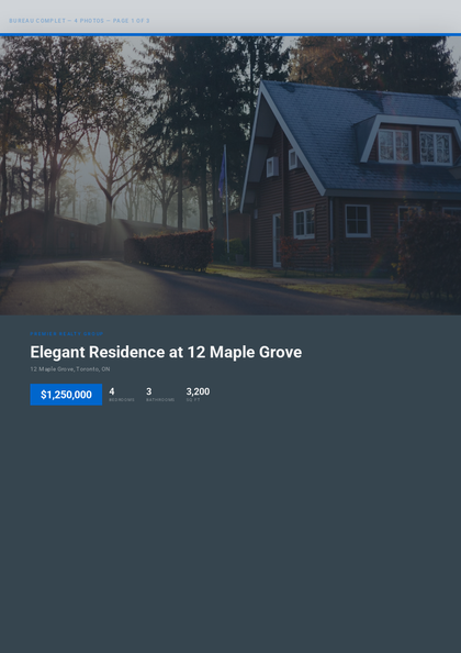 Bureau Complet real estate brochure template, a multi-page booklet layout made with ListifyPDF