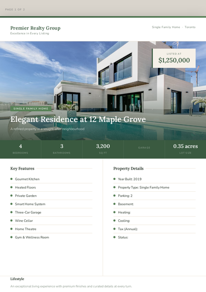 Family Home Brochure real estate brochure template, a multi-page booklet layout made with ListifyPDF