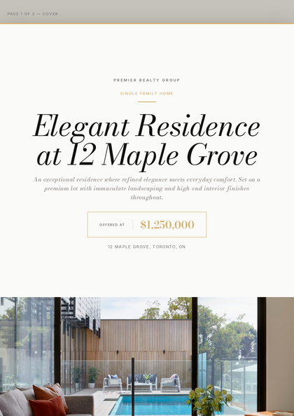 Ivory Prestige Booklet real estate brochure template, a multi-page booklet layout made with ListifyPDF