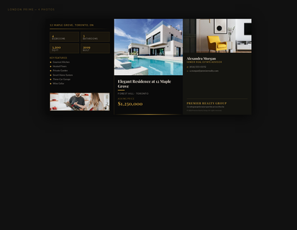 London Prime real estate brochure template, a trifold brochure layout made with ListifyPDF