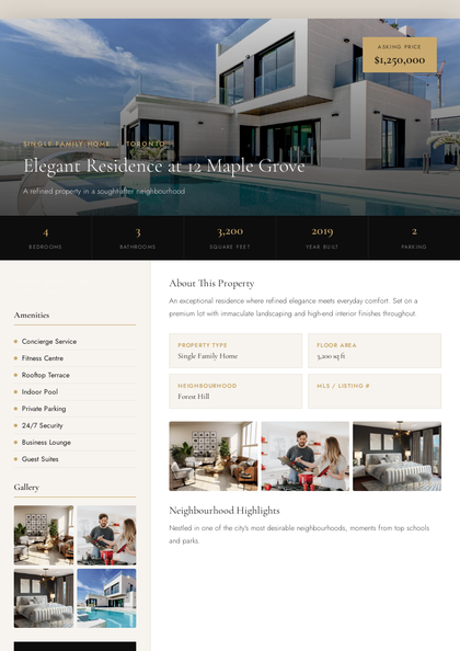 Luxury Condo Flyer real estate brochure template, a flyer layout made with ListifyPDF