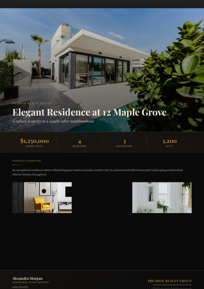 Mayfair After Dark real estate brochure template, a flyer layout made with ListifyPDF