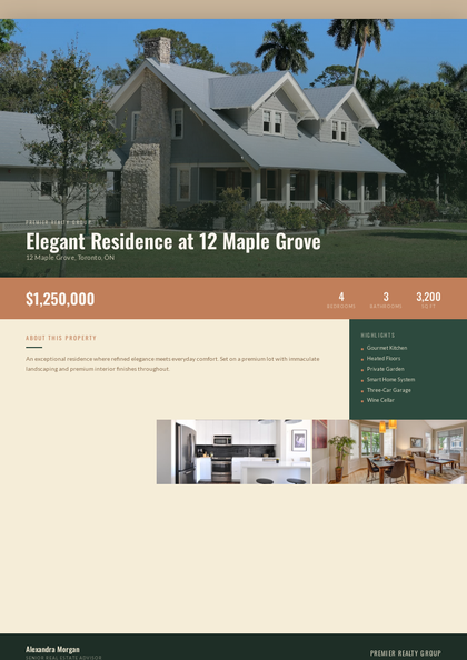 Sol e Terra real estate brochure template, a flyer layout made with ListifyPDF