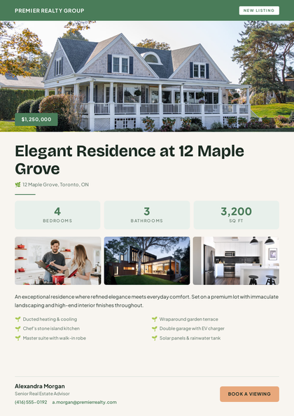 Spring Garden Flyer real estate brochure template, a flyer layout made with ListifyPDF